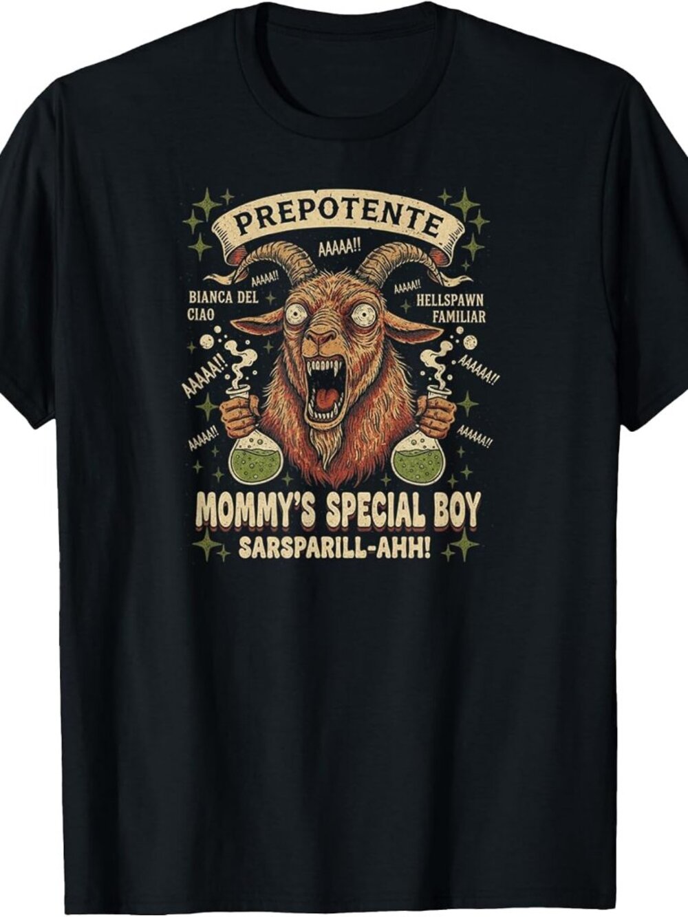 Prepotente Goat Meme Funny Gamer Mommy's Special Boy Vintage T-Shirt